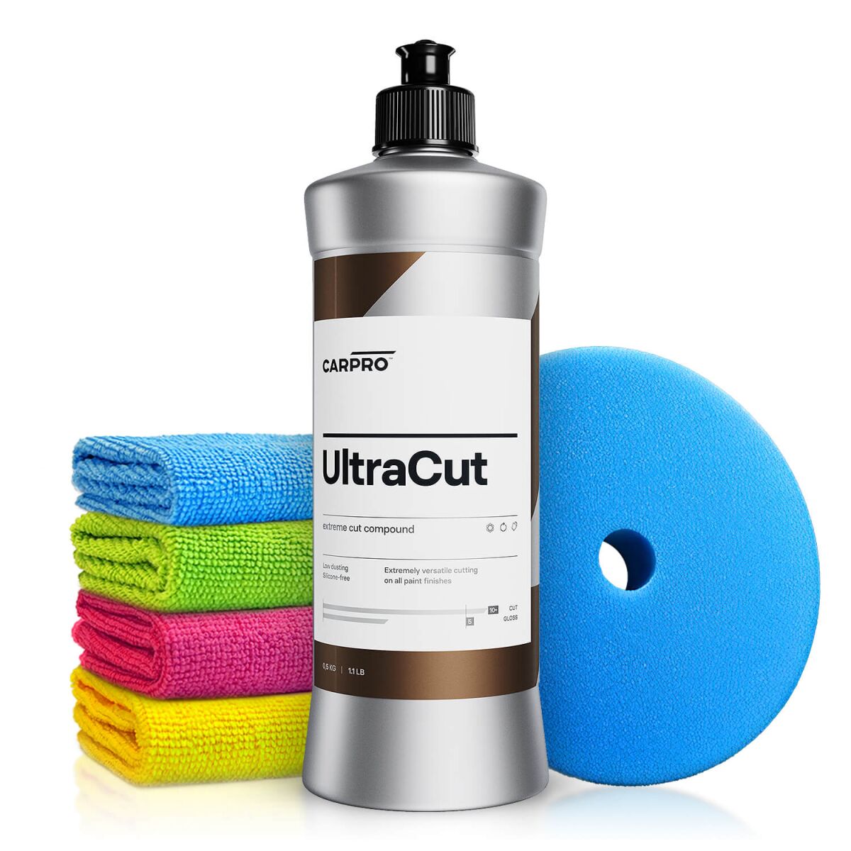 CarPro Politur Set UltraCut   Ø125mm Pad | Schleifpolitur 500g