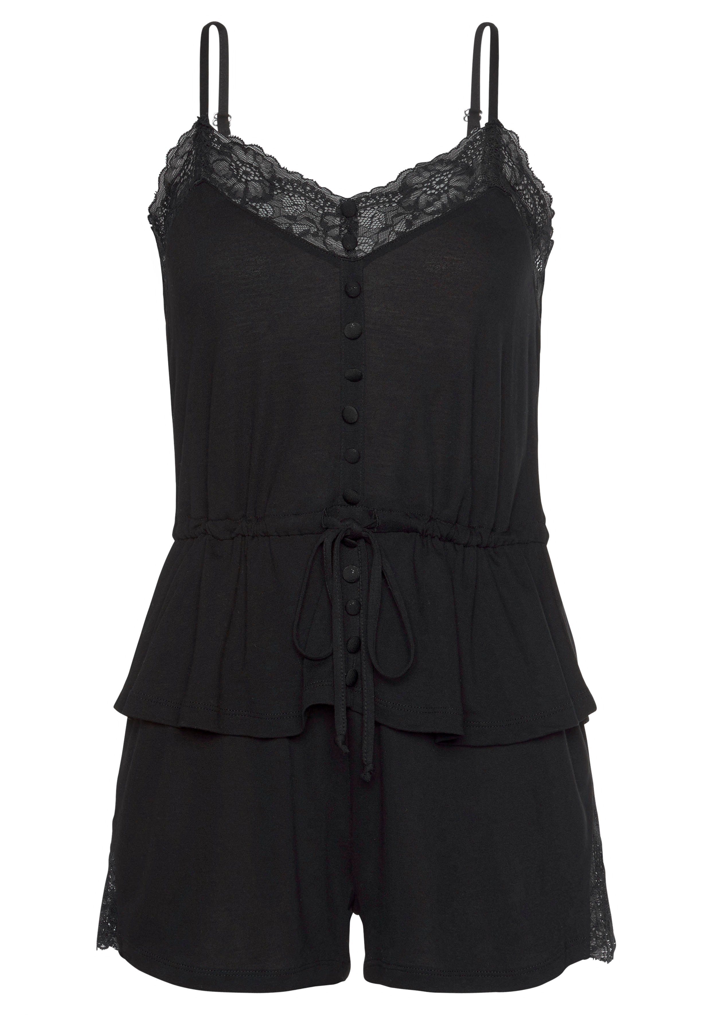 LASCANA Shorty (2 tlg., 1 Stück) mit Spitzeneinsätzen