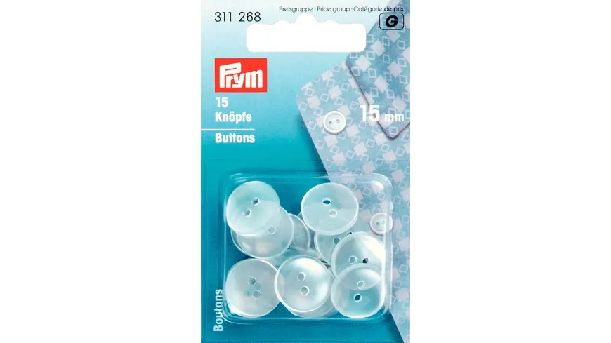 Prym Kittel-/Schlafanzugknöpfe Kunststoff 15 mm perlmutt perlmutt