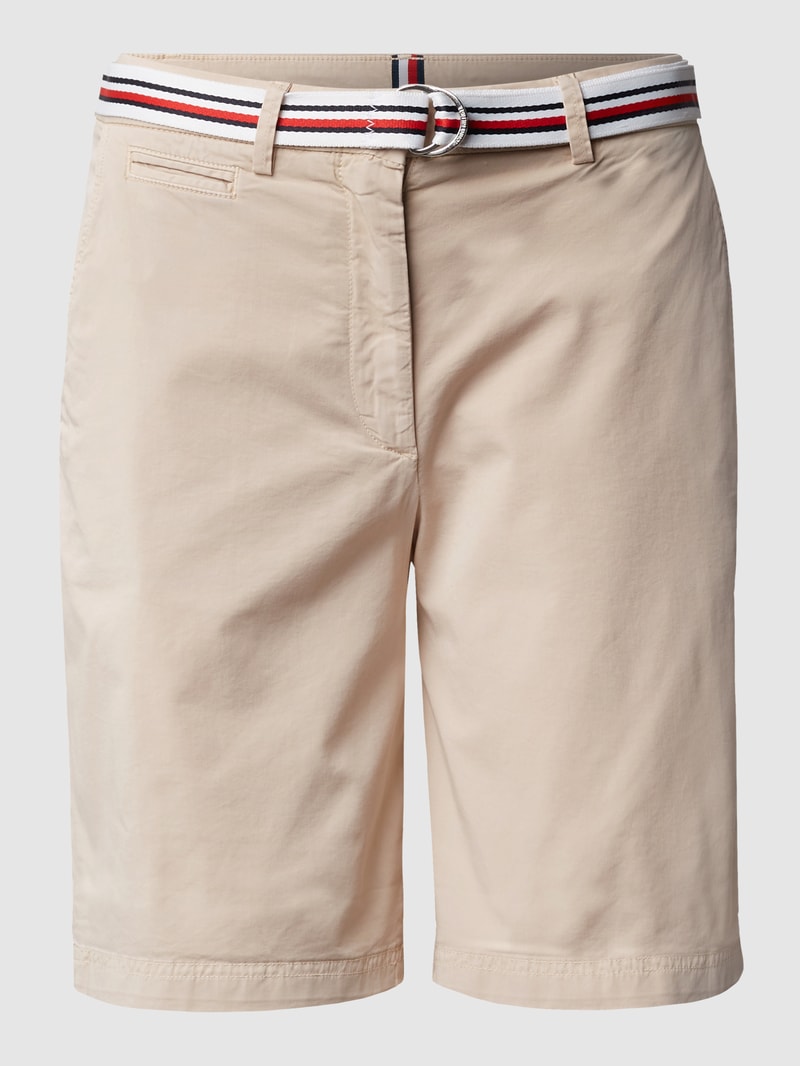 Bermudas mit Stoffgürtel in beige
