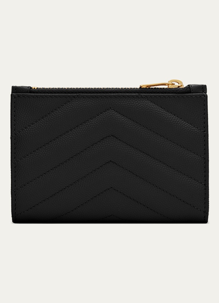 Saint Laurent Cassandre tikattu vasikannahkainen lompakko