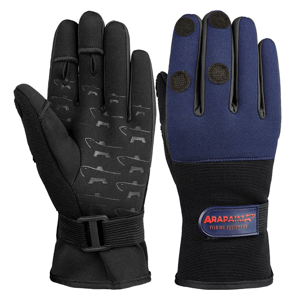 Arapaima Fishing Equipment NavyBlack Neopren Angelhandschuhe