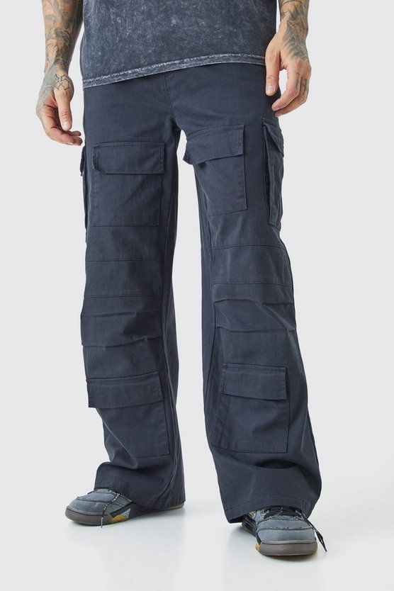 Tall Twill Cargo-Hose mit weitem Bein
