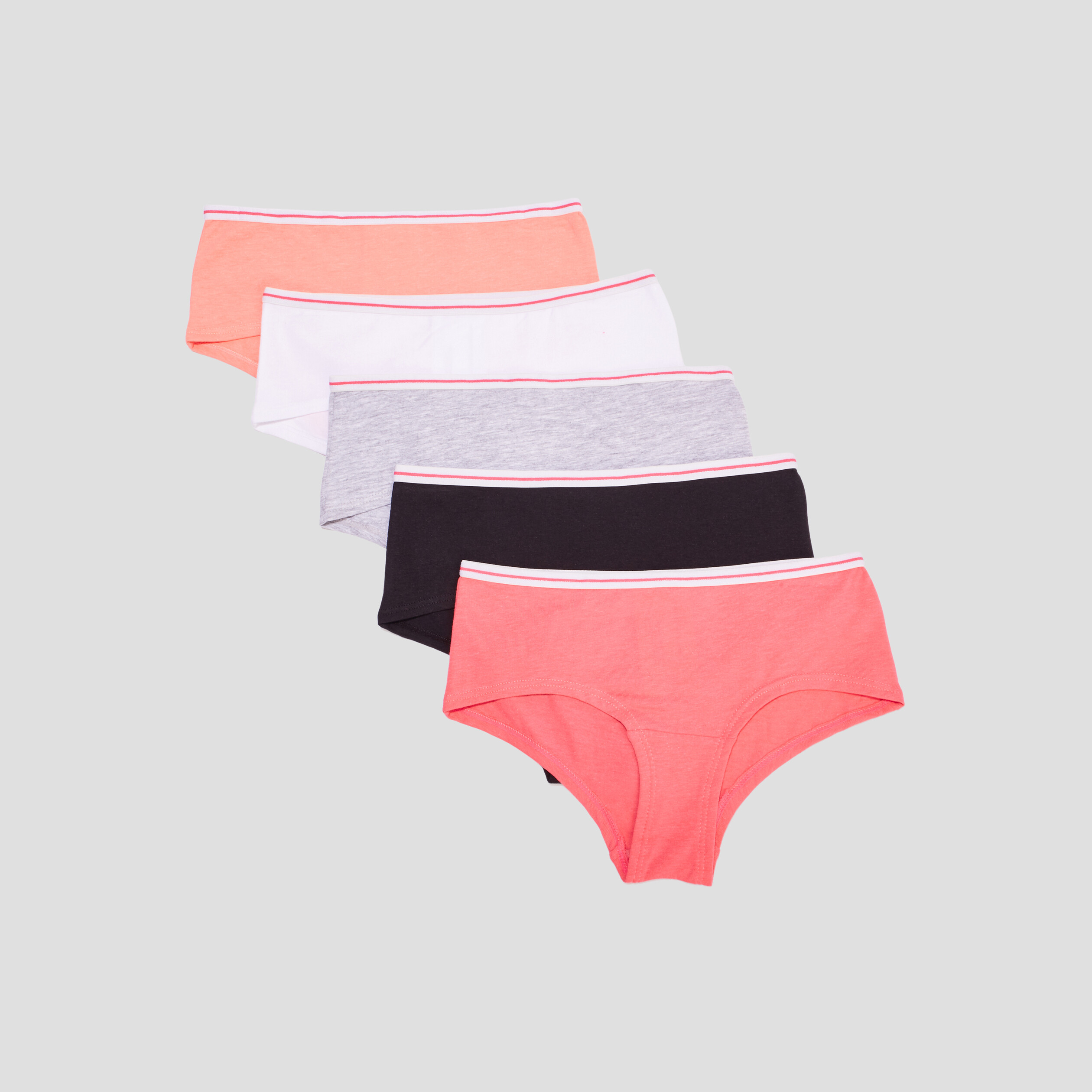 Lot 5 shorty coton rose clair fille | La Halle
