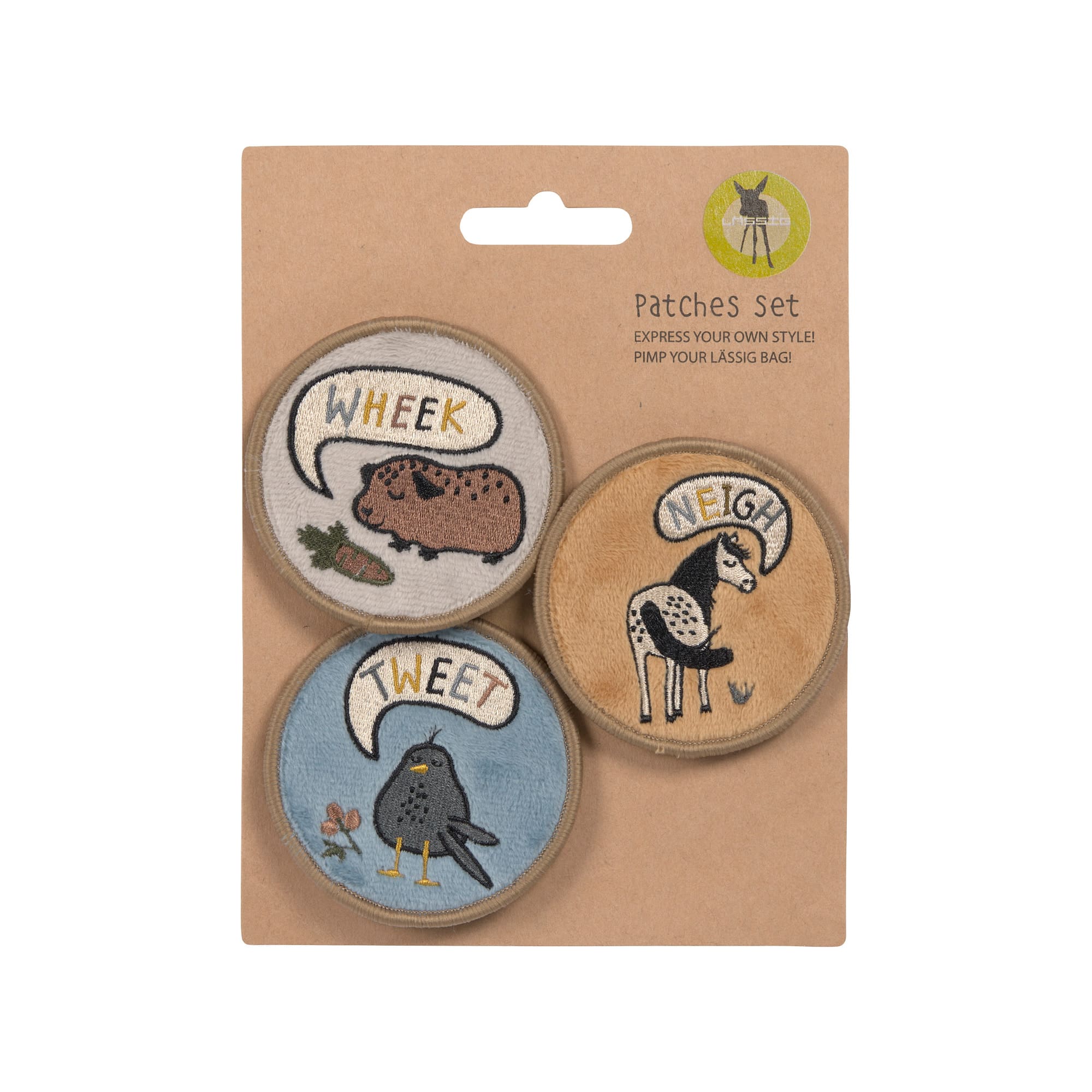Patches 3er Set, Happy Prints