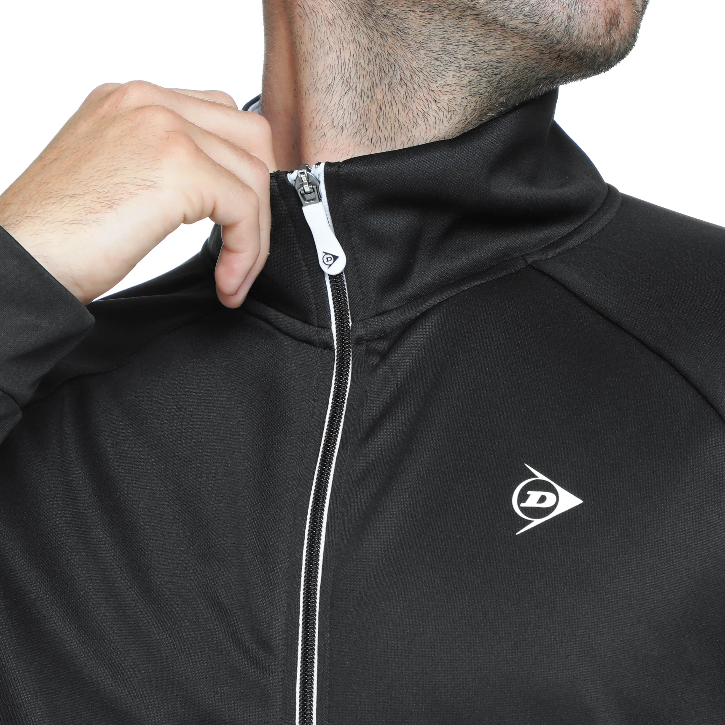 Knitted Trainingsjacke Herren - Schwarz, Weiß