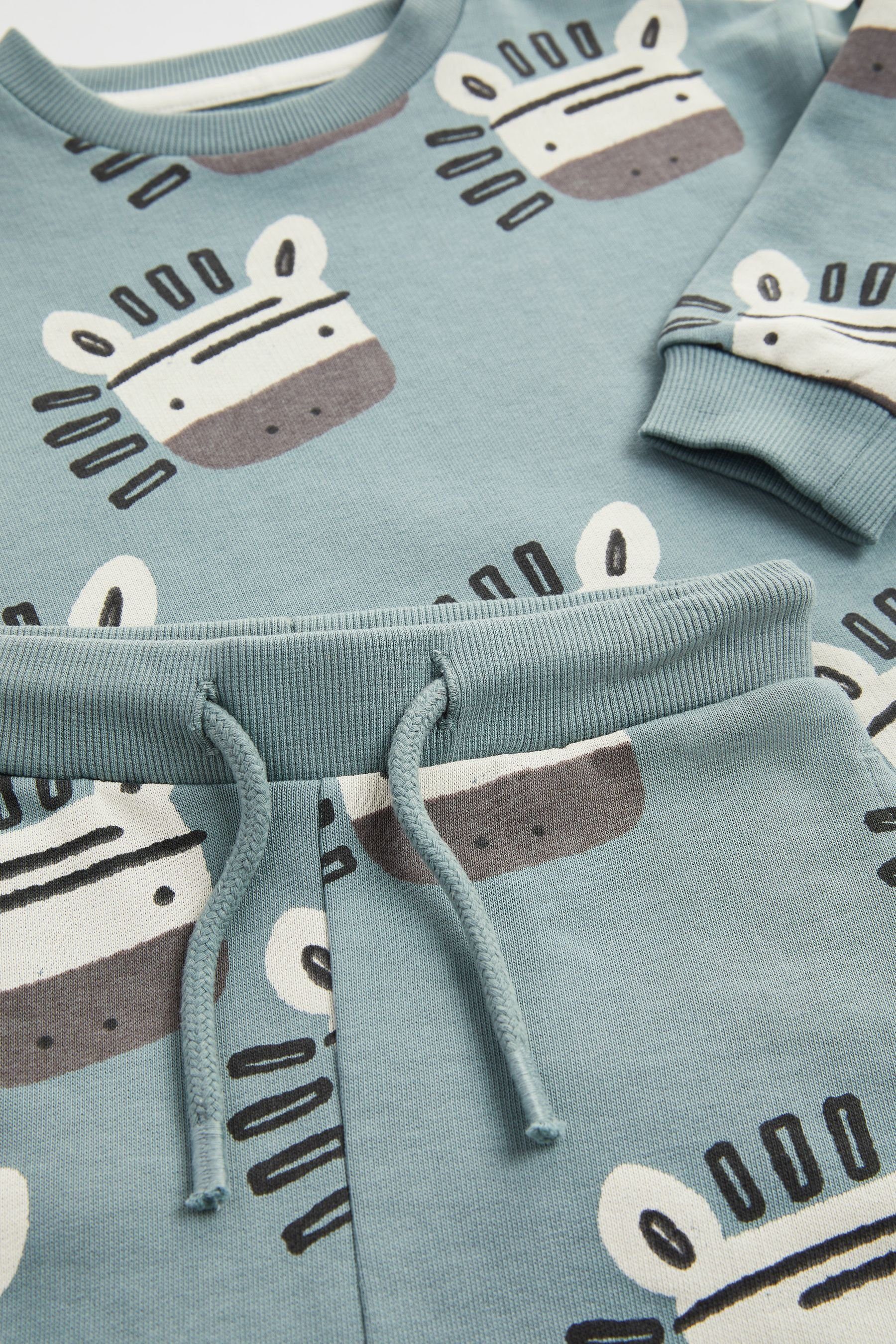 Next Sweatanzug Gemustertes Jersey-Sweatshirt und Shorts im Set (2-tlg)