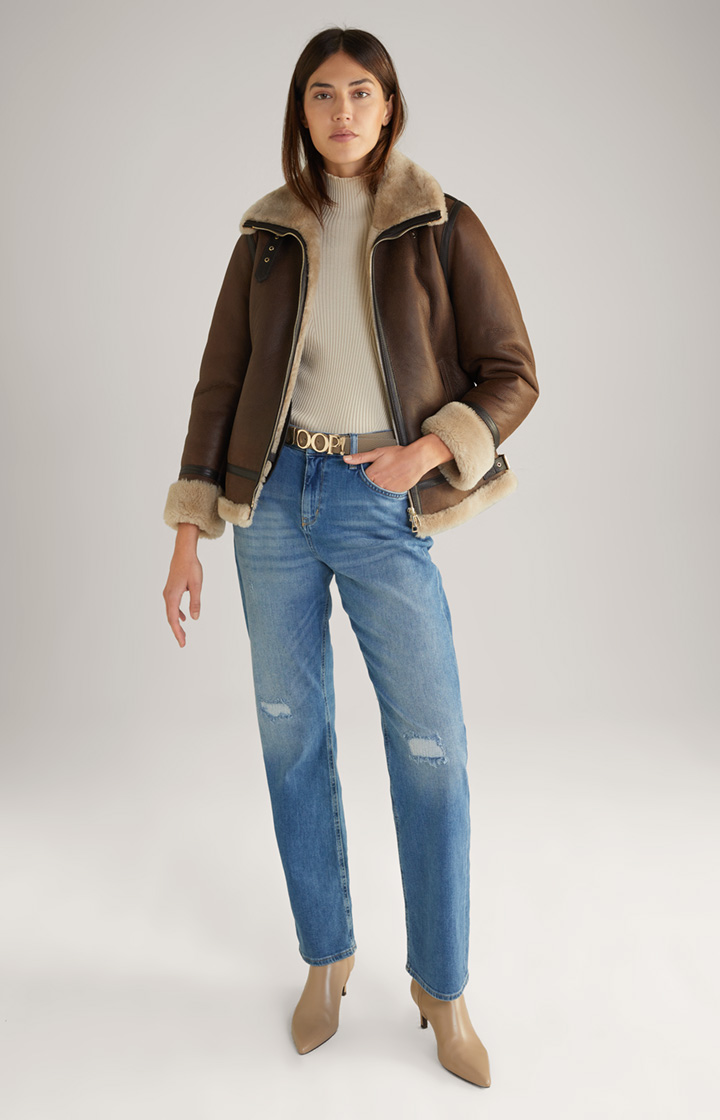 Lammfelljacke in Braun