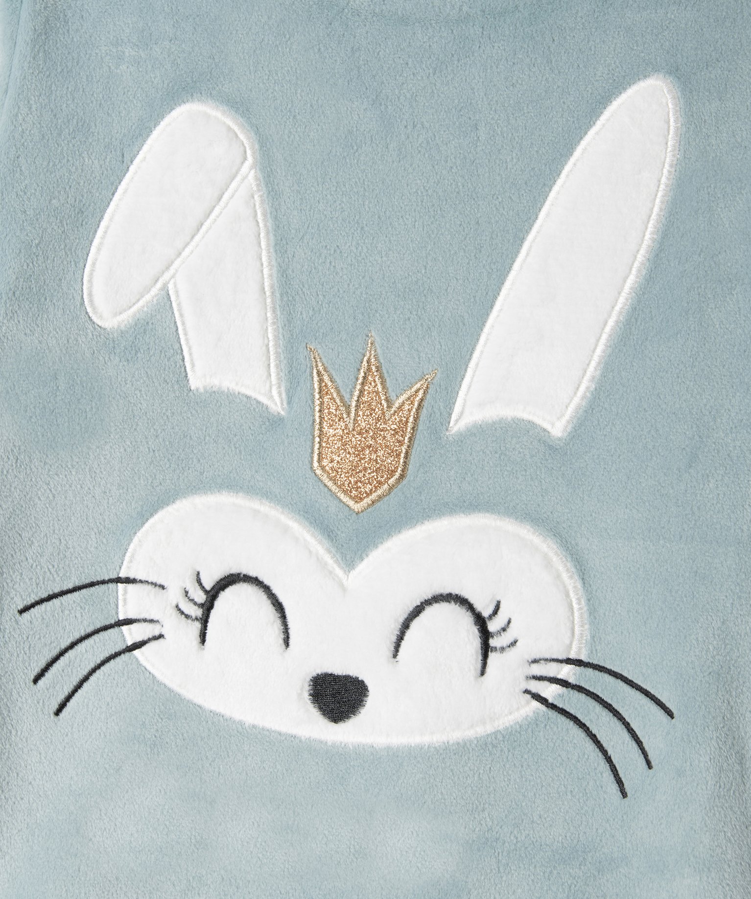 Pyjama fille en velours intérieur peluche imprimé lapin bleu | GEMO