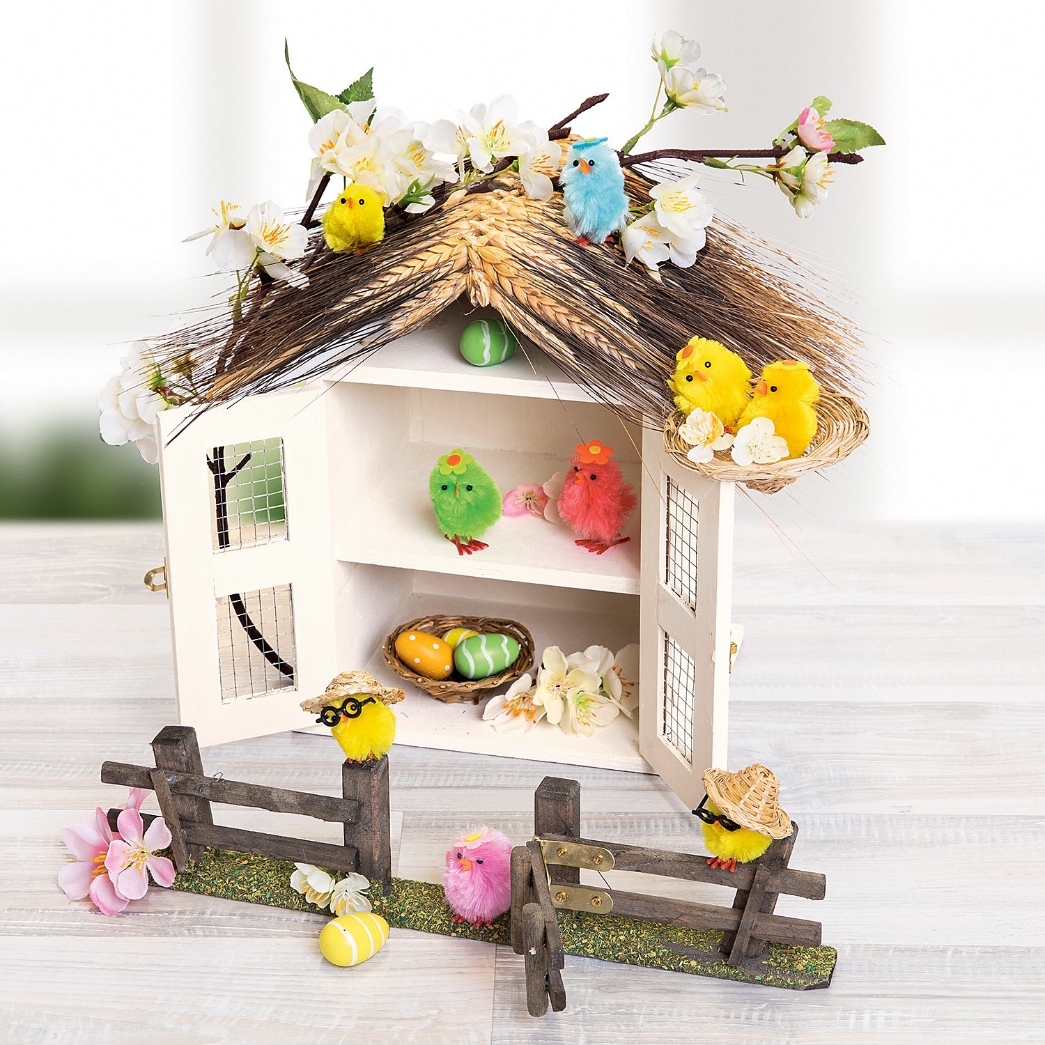 Strohhüte-Sortiment, 4–10 cm, 10 Stück