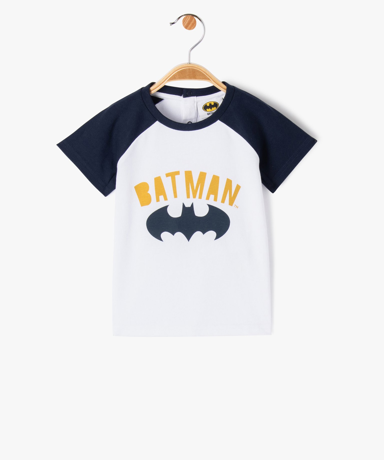 Tee-shirt manches courtes bicolore et motif bébé Garçon -... marine | GEMO