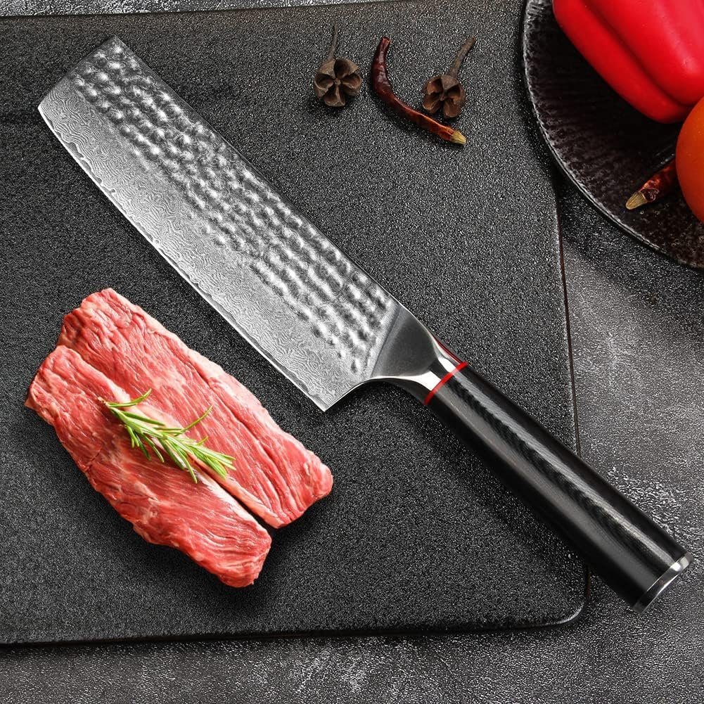 Home safety Damastmesser Küchenmesser VG10 Damaskus Stahl Kochmesser Santoku Chef Hackmesser