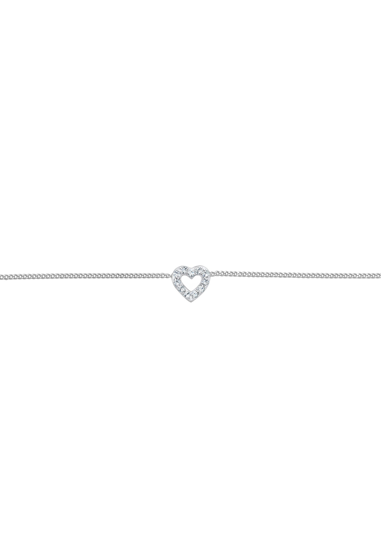 Collana girocollo da donna Elli con ciondolo a forma di cuore e cristallo, in argento sterling 925.