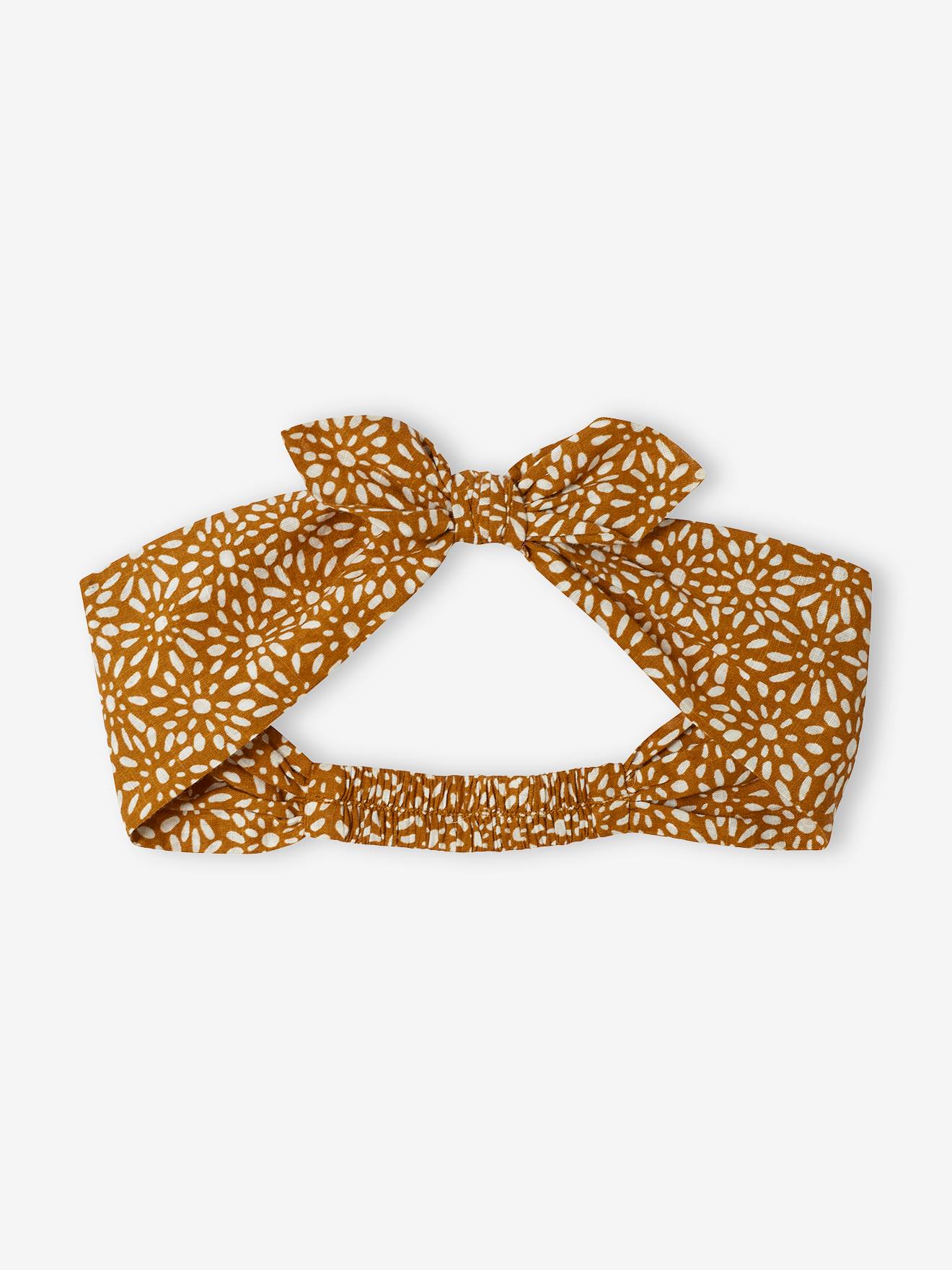 Ensemble combinaison + bandeau imprimés bébé fille caramel