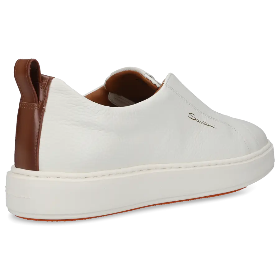 Santoni - Sneaker Slip on 21959 Kalbsleder - weiß