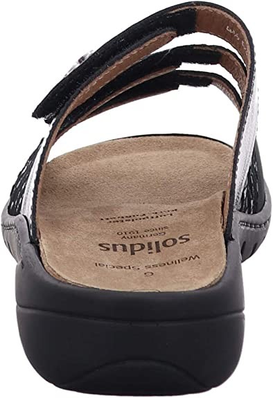 SOLIDUS Klassische Sandalen schwarz Wellness Spezial NUBUK/SHAPE/P