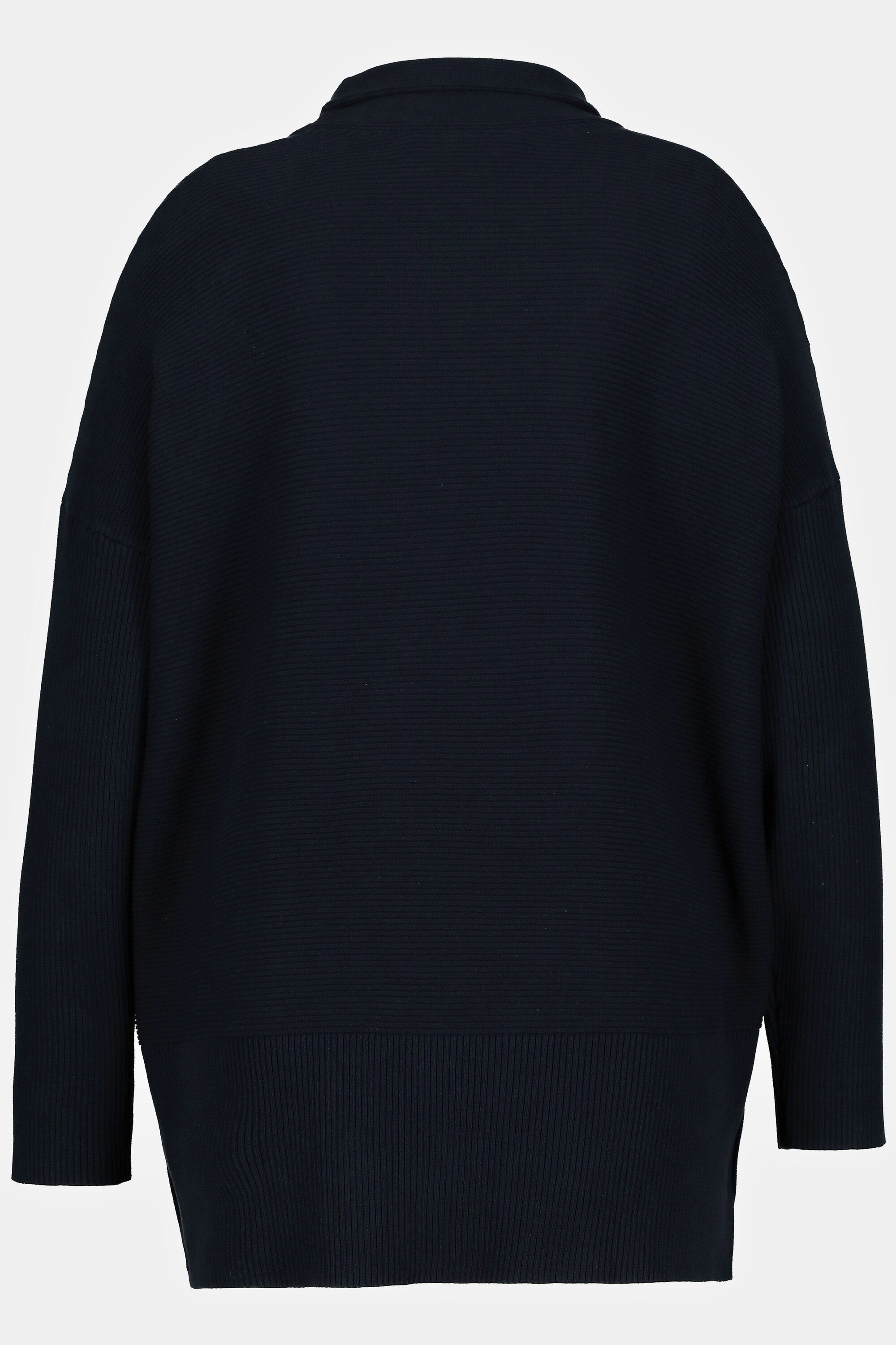 Ulla Popken Umstandspullover Bellieva-Pullover Stehkragen Druckknöpfe Langarm