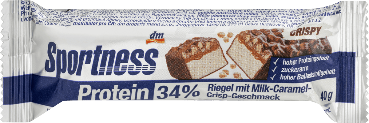 Proteinriegel 34%, Milk Caramel Crisp Geschmack, 40 g