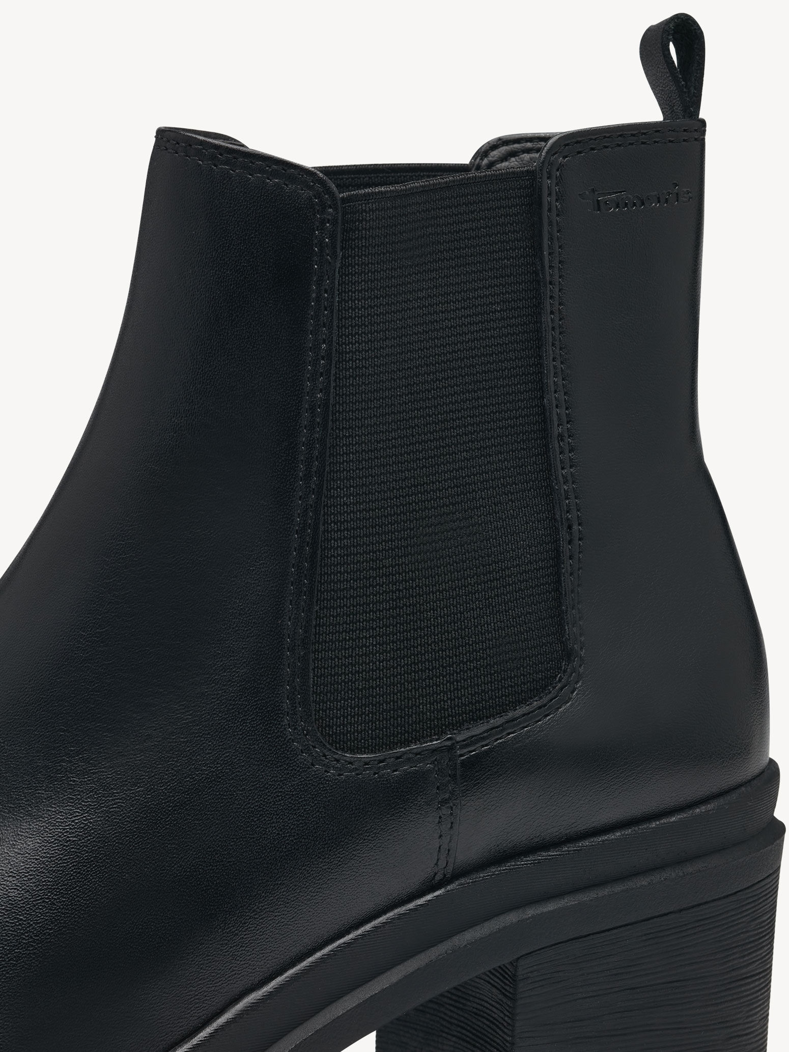 Bottine Chelsea en cuir - noir