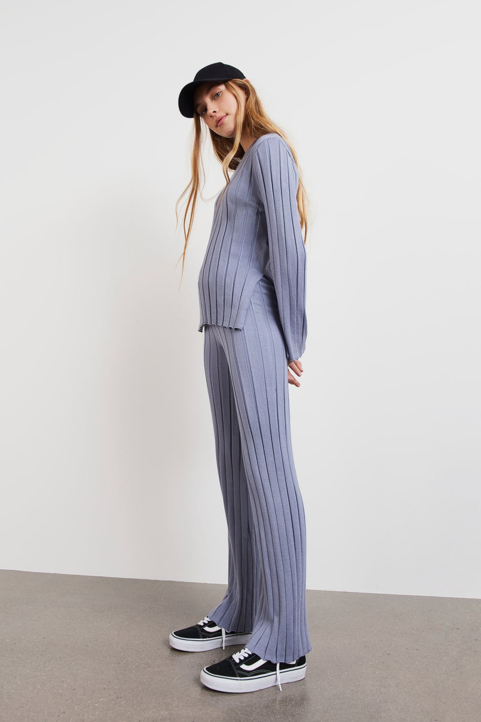 Y knitted rib trousers