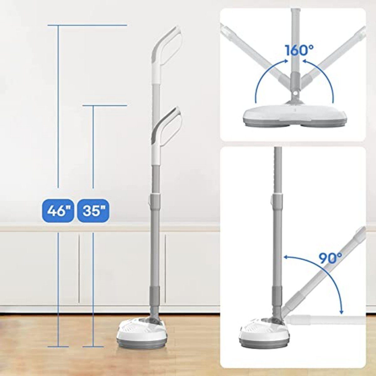 Redkey Akku-Wischmopp M1, 60,00 W, beutellos,Trennung von Frisch- und Abwasser, kabelloser Elektro-Mopp, selbstreinigender Wischmopp, LED, 2200 mAh