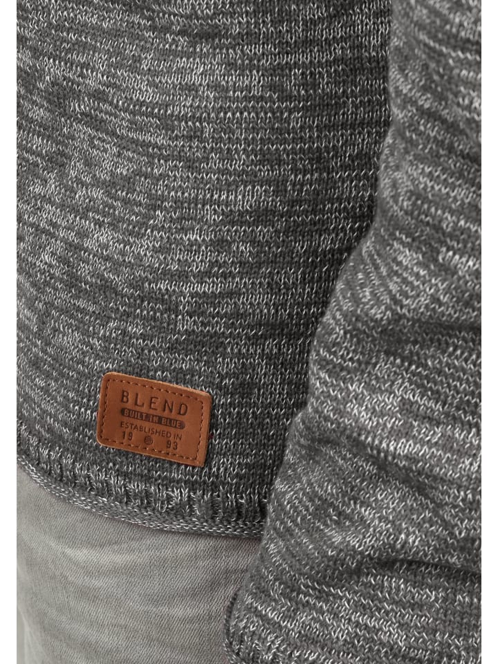 BLEND Strickpullover BHDan 20700587ME Strickpullover mit aufgerollten Säumen in Grau günstig kaufen