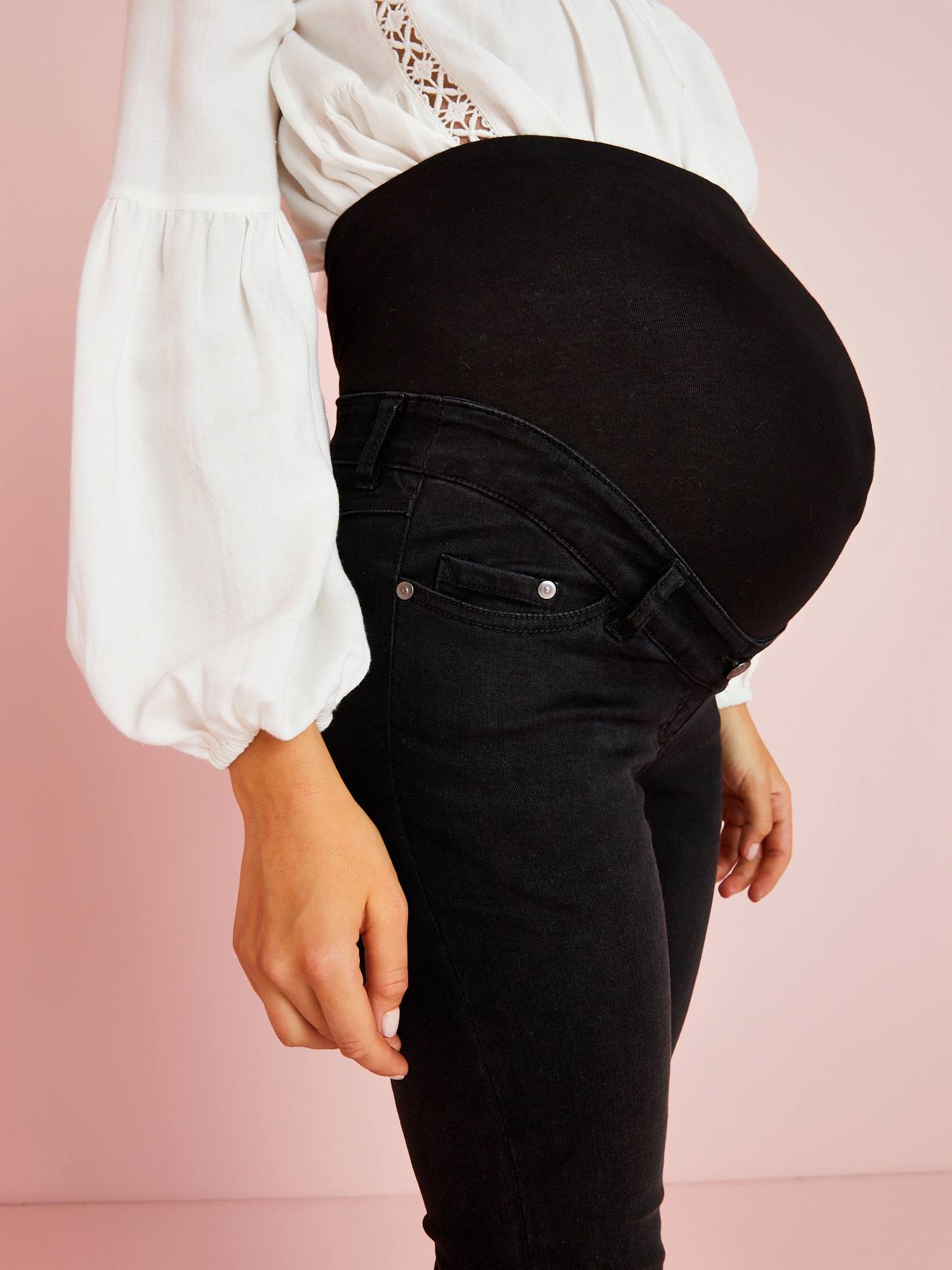 Jean droit de grossesse entrejambe 79 denim brut