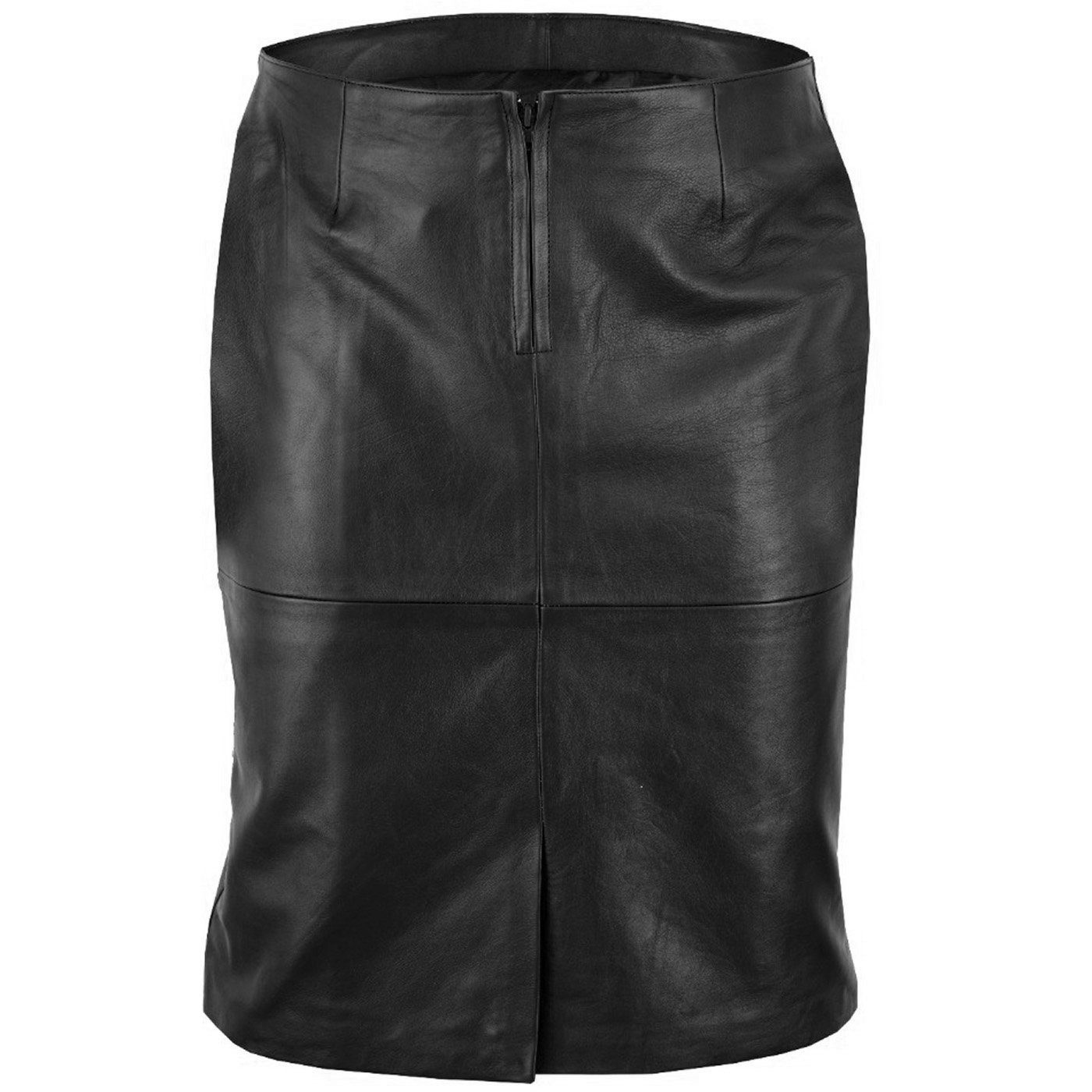 German Wear Lederrock Trend452R Midi Trendiger Midi Lederrock aus Lammnappa Business Rock echtleder