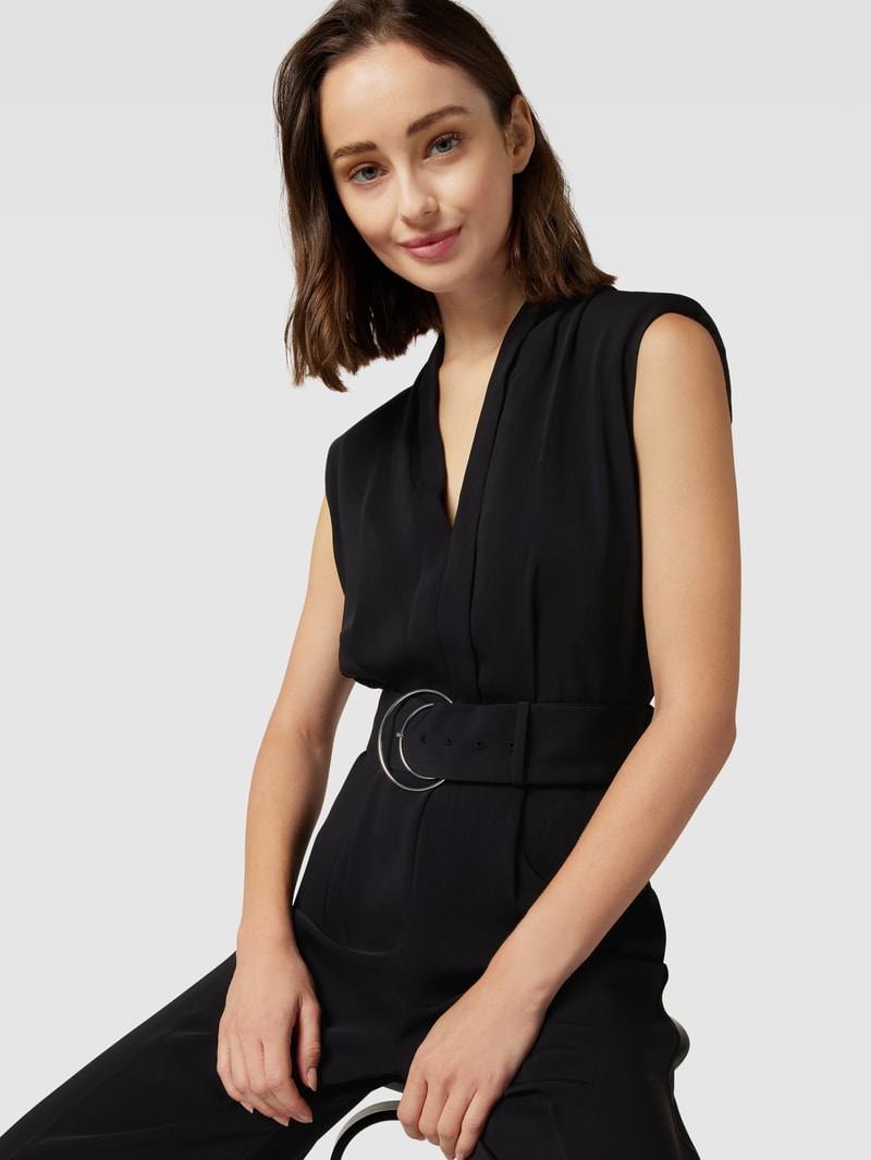 Jumpsuit mit Bindegürtel Modell 'ATENA' in schwarz