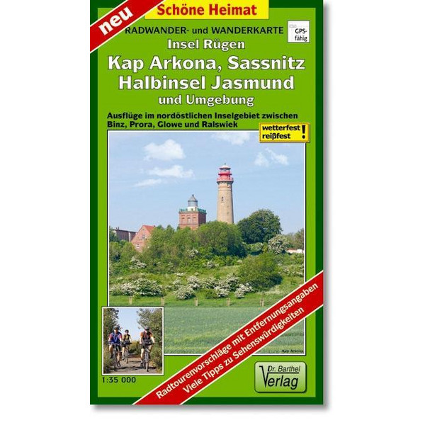 Rügen, Kap Arkona, Sassnitz, Halbinsel Jasmund und Umgebung Radwander- und Wanderkarte 1 : 35 000 - Wanderkarte