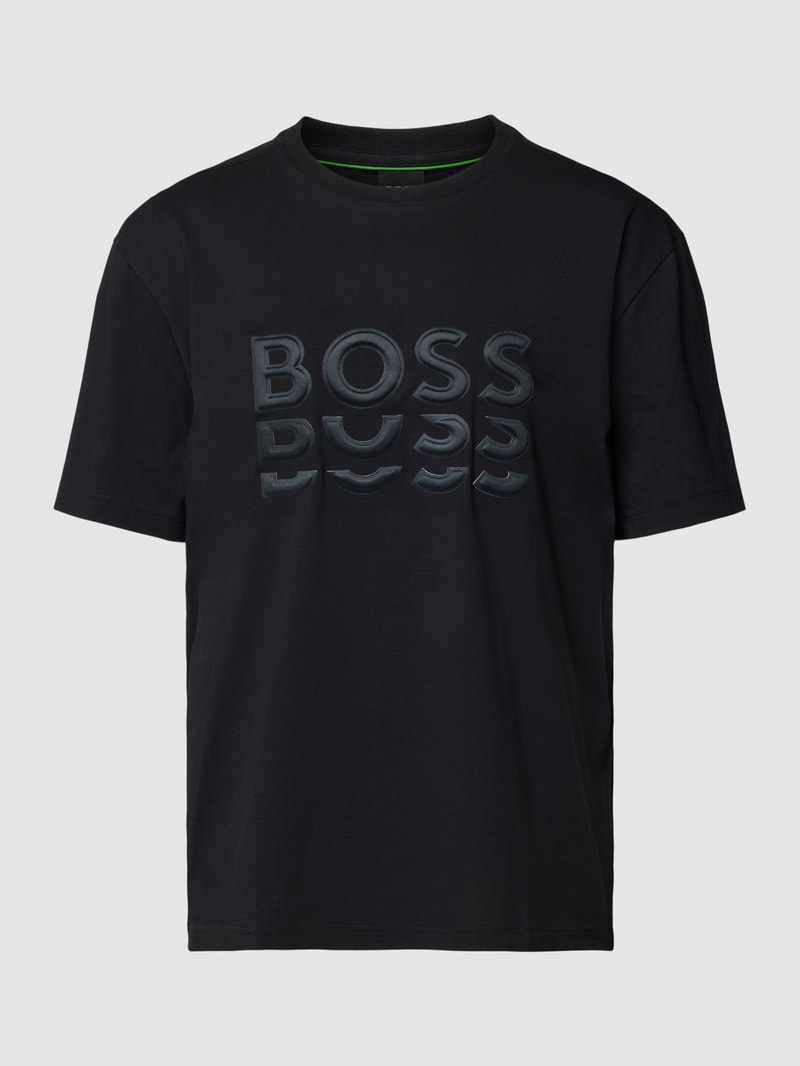 T-Shirt mit Label-Details in schwarz