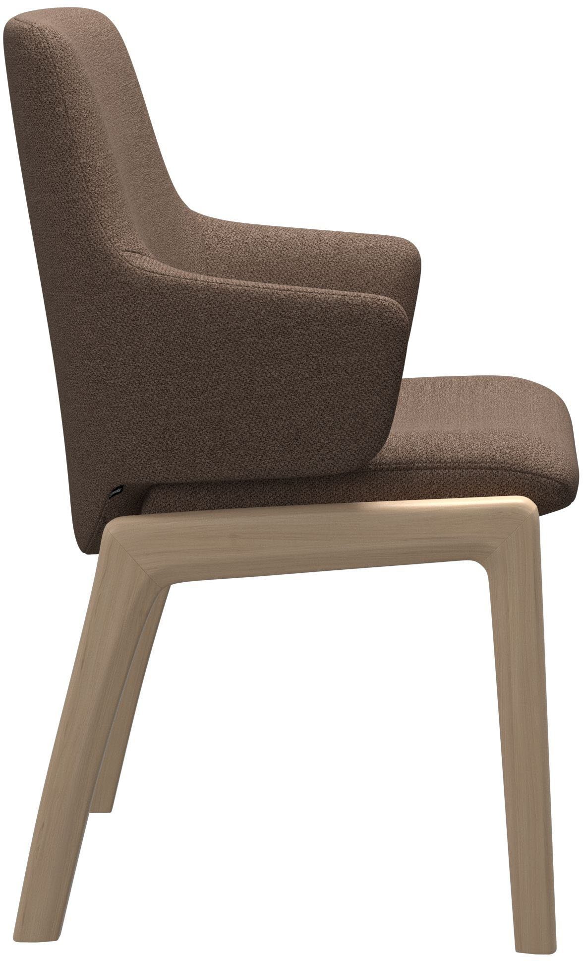 Stressless® Polsterstuhl Laurel, Low Back mit Armlehne, Größe L, mit abgerundeten Beinen in Eiche natur