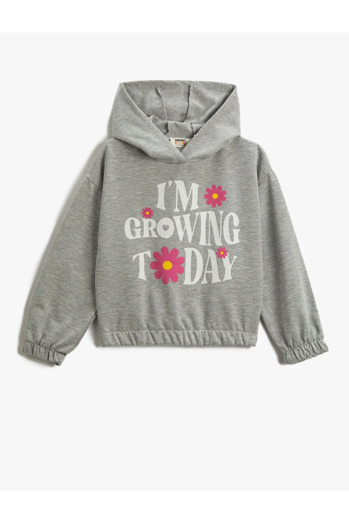 Koton  Kapuzen-Crop-Sweatshirt aus bedruckter Baumwolle