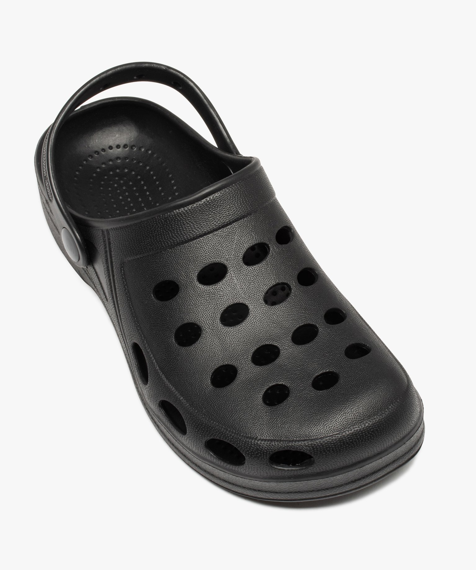 Sabots souples femme unis à perforations noir | GEMO
