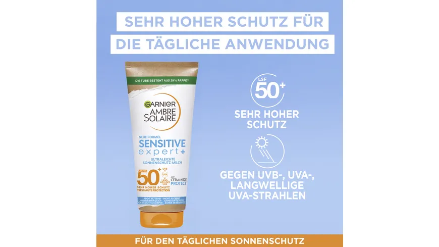 Garnier Ambre Solaire Sonnenmilch Sensitiv LSF 50 + 175 ml