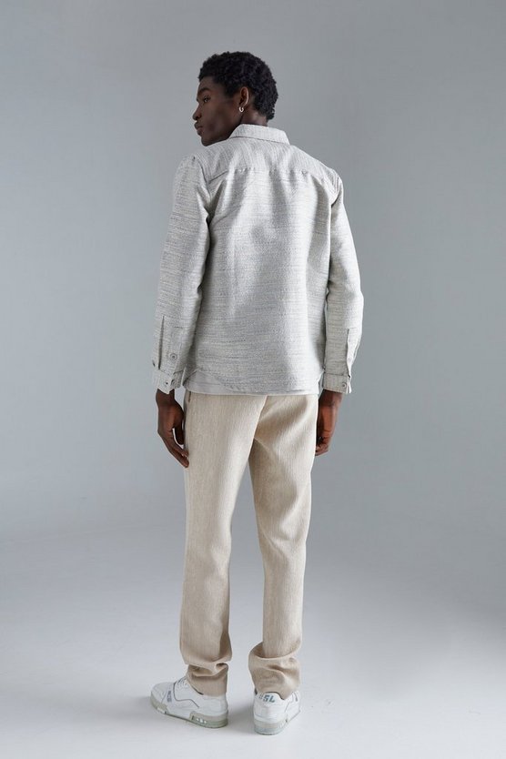 Bouclee-Overshirt mit Tasche