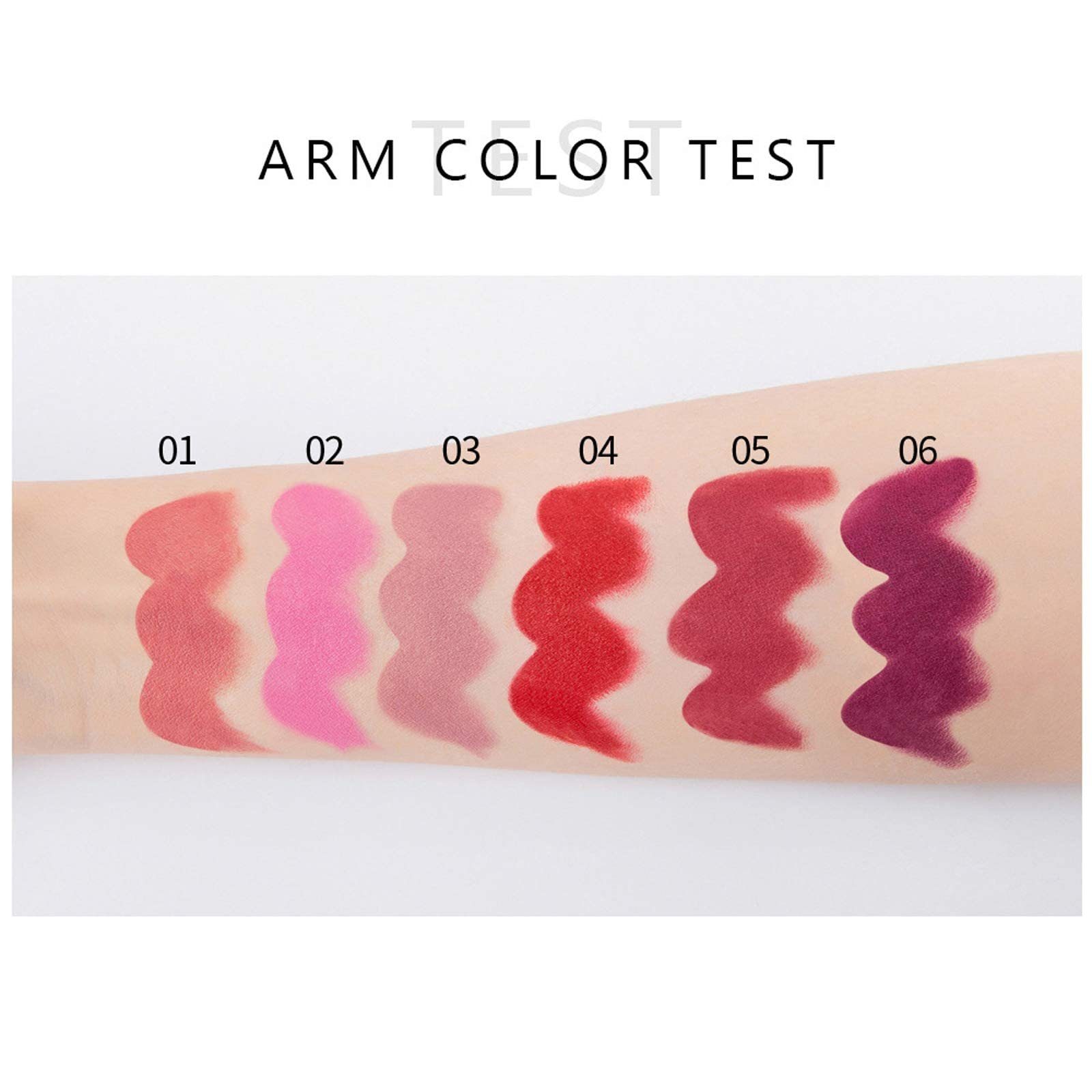 Haiaveng Lippenstift-Set 6 Farben Wasserdicht Matt Flüssiger Lippenstift Set, 6-tlg., Wasserdichte Langlebige Lipgloss Antihaft-Tasse