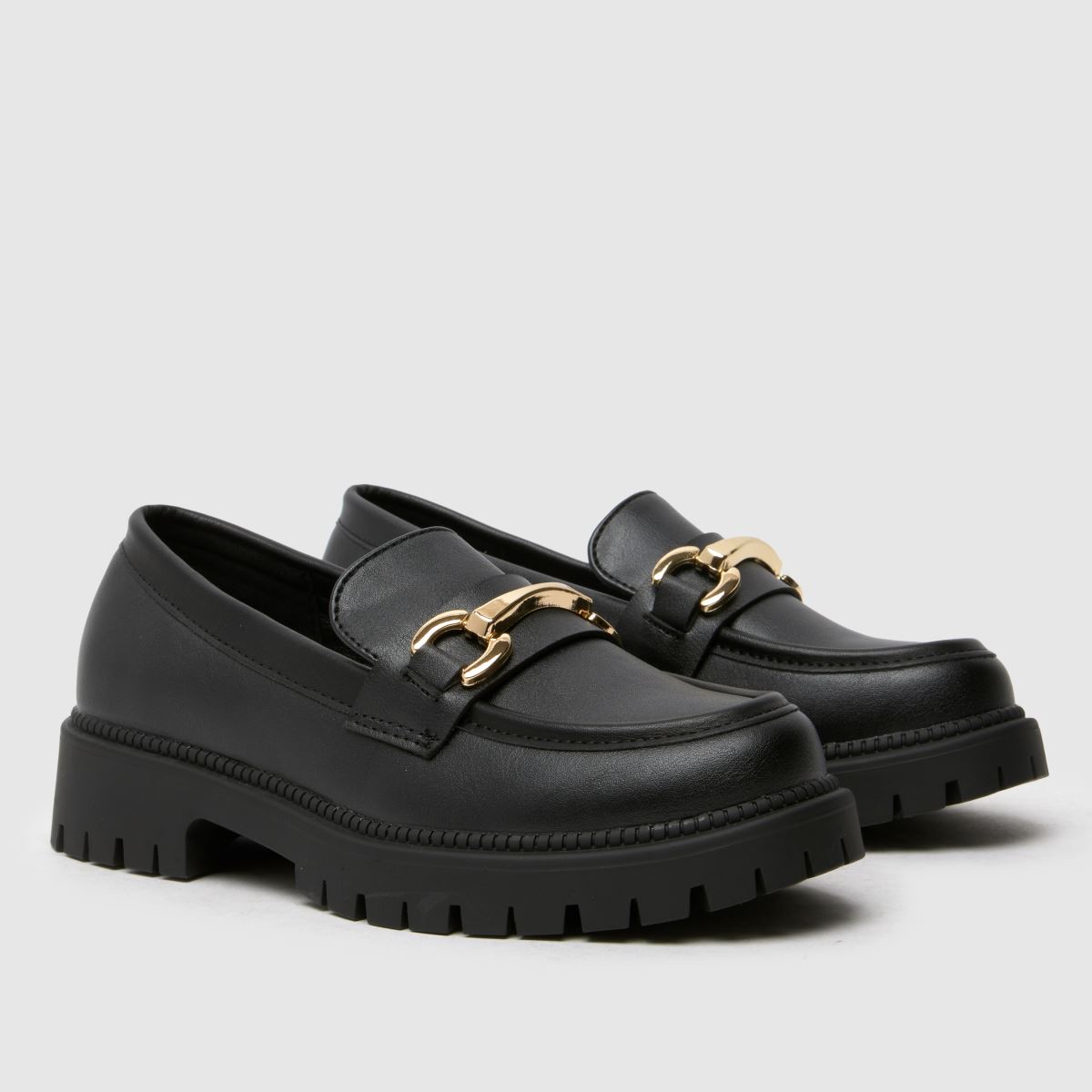 Schuh svarta gitterloafers för flickor, juniorskor