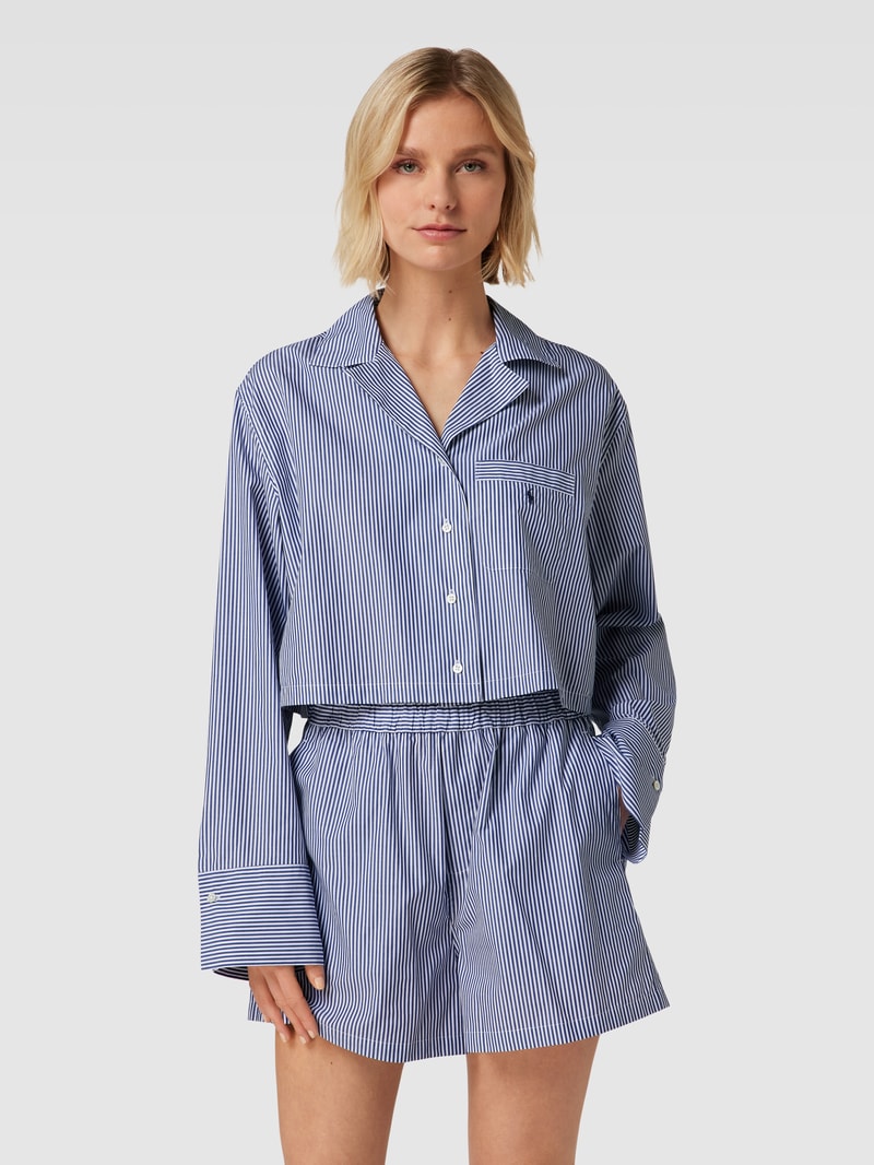 Pyjama mit Streifenmuster in marineblau