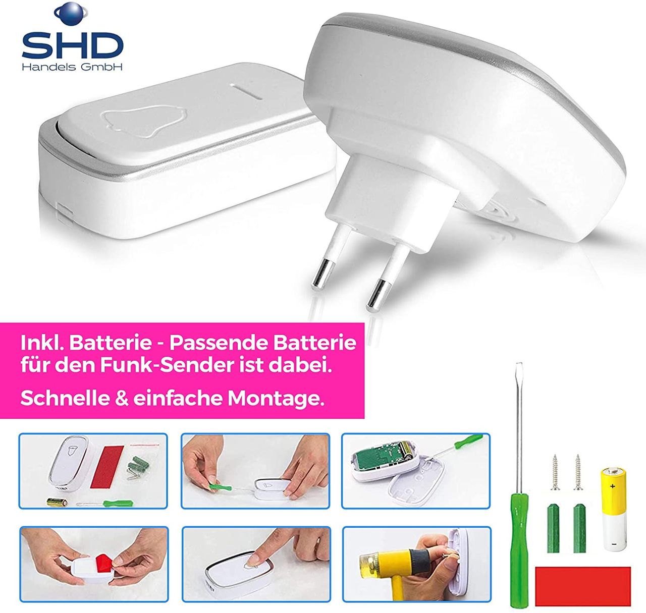 SHD Funkklingel mit akkustischem und optischen Signal