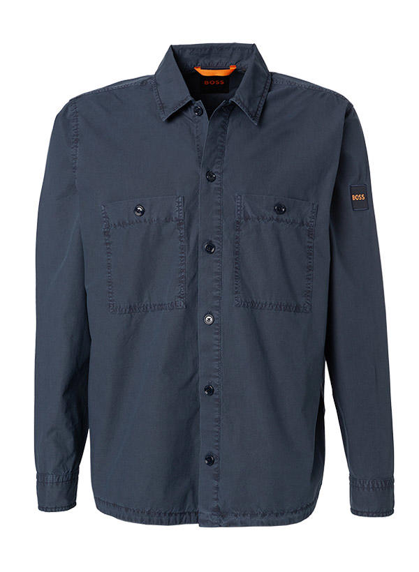 BOSS Orange, Overshirt, Baumwolle, dunkelblau