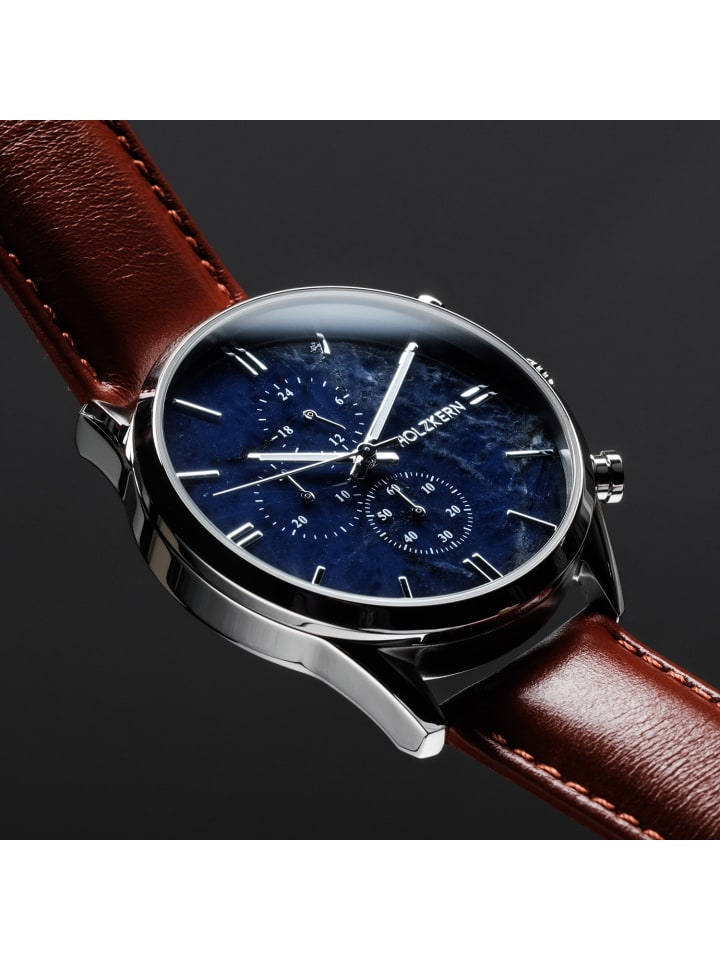 Holzkern Herrenuhr Chronograph Naturalist Marmor/Silberfarben günstig kaufen onesize