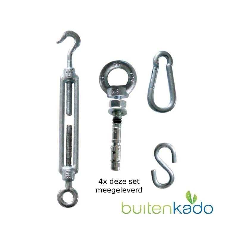 Buitenkado quadratisch 3x3 Sonnensegel mit Befestigungsset