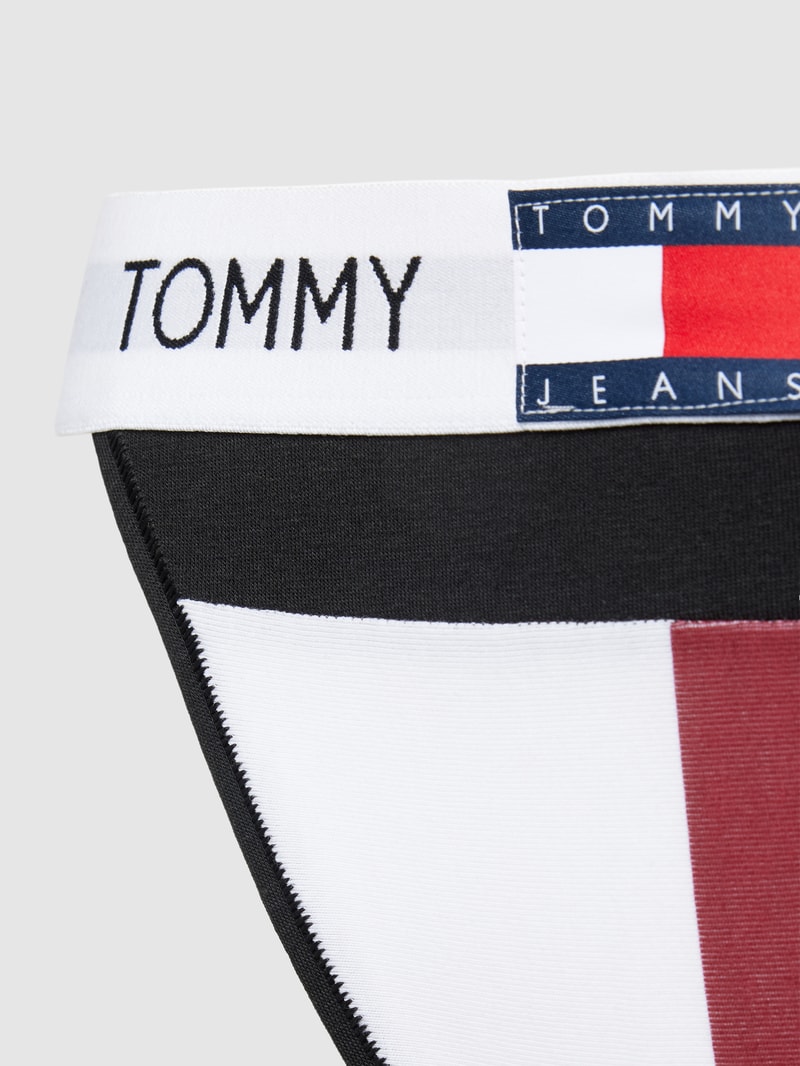 String mit elastischem Logo-Bund Modell 'HERITAGE' in schwarz