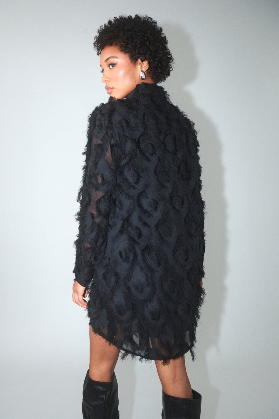 Fluffy shirt dress