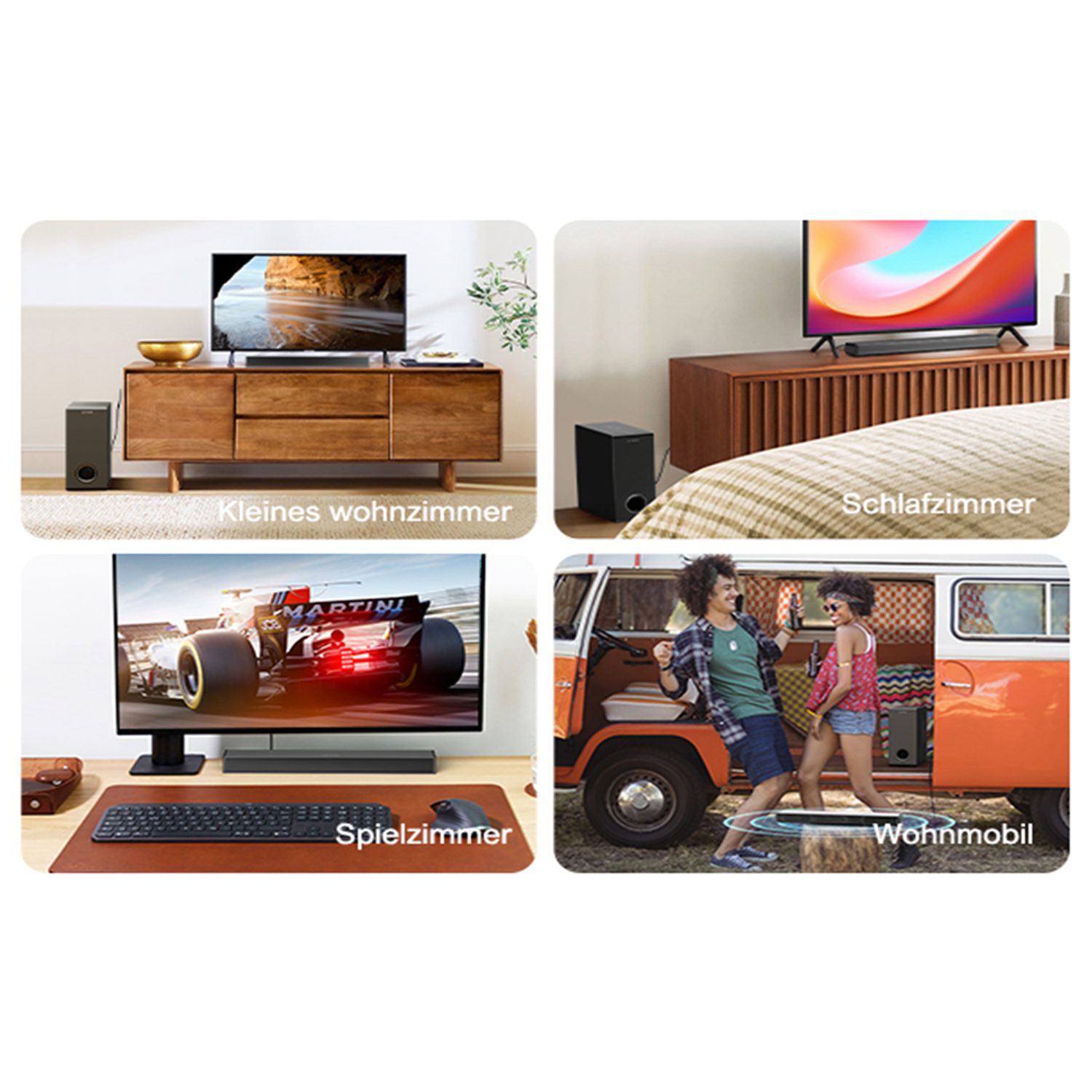 Ultimea Nova S40 2.1 Soundbar (5,25'' Tieftöner, BASSMAX, Schlanken 3,8-cm-Design)