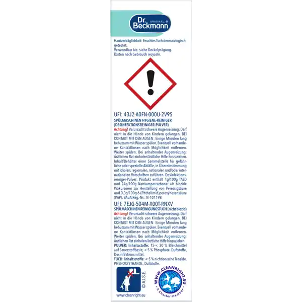 Spülmaschinen Hygiene-Reiniger