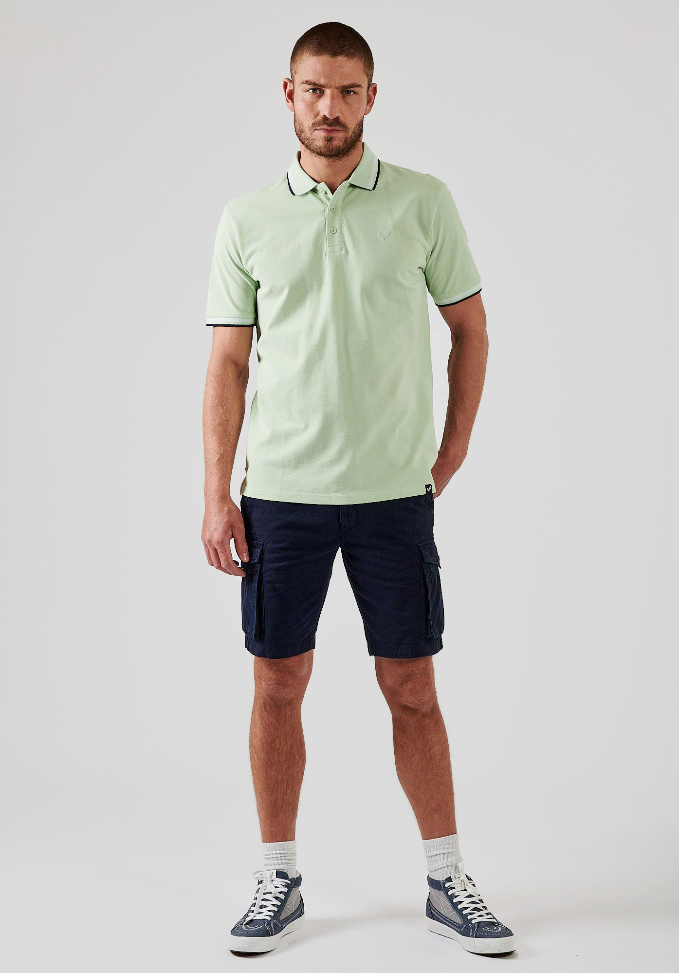RAYOC  Polo vert homme 100% coton bio