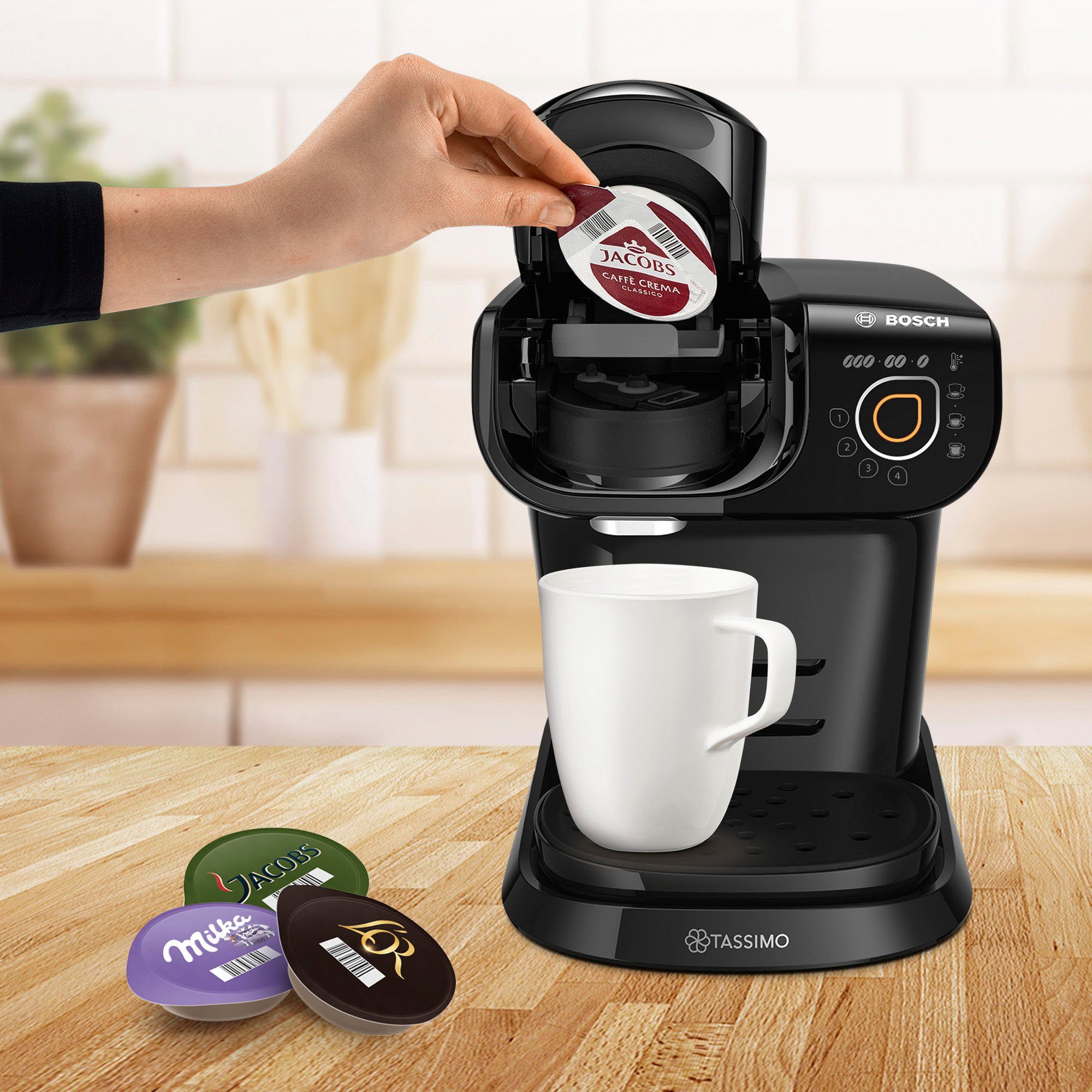 TASSIMO Kapselmaschine My Way 2 TAS6502, inkl. 2 TASSIMO Latte-Macchiato-Gläser by WMF Wert: UVP € 9,99