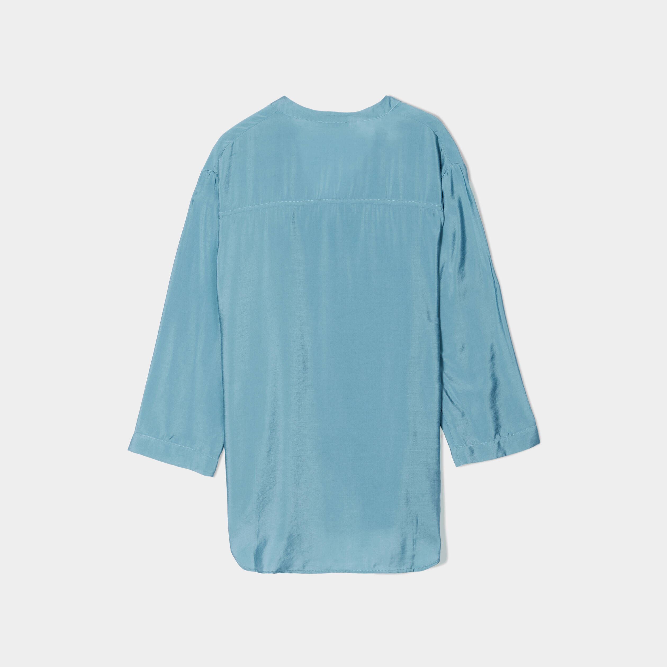 Chemise manches 3/4 bleu pétrole femme | Cache Cache